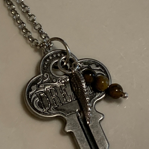 Twinsdesign Jewelry - Dream Key Tiger Eye Handmade Necklace NWOT